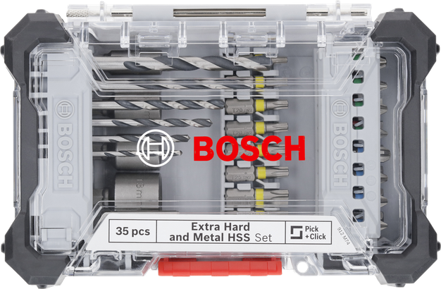 Bosch 35개 초경 드라이버와 금속 HSS 드릴 비트 세트.